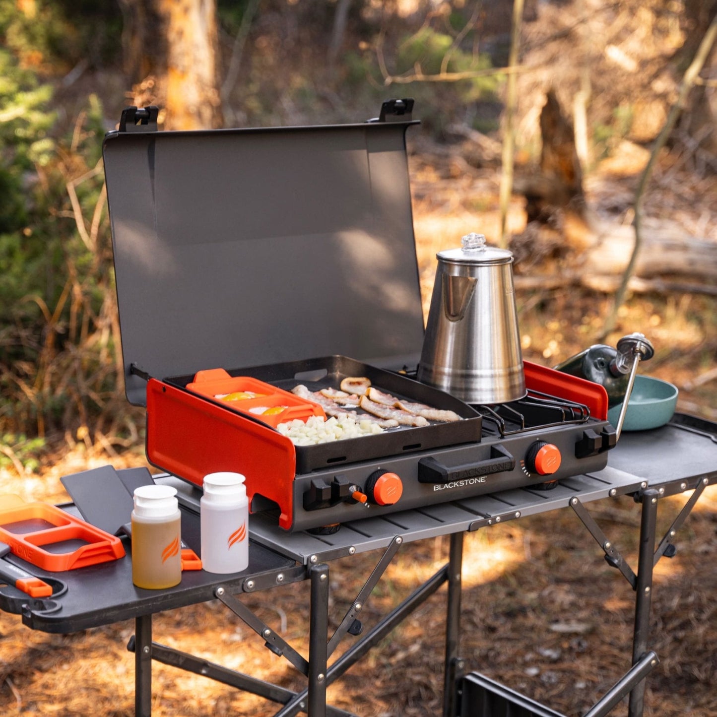 12x14" Camping Griddle with Side Burner
